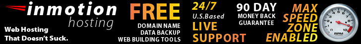 inmotion hosting best web hosting free domain name data backup webdesign tool 24/7 u.s.based live support 90 day money back guarantee